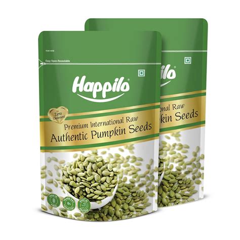 Happilo Premium Raw Authentic Pumpkin Seeds 200g (Pack of 2) | Protein ...