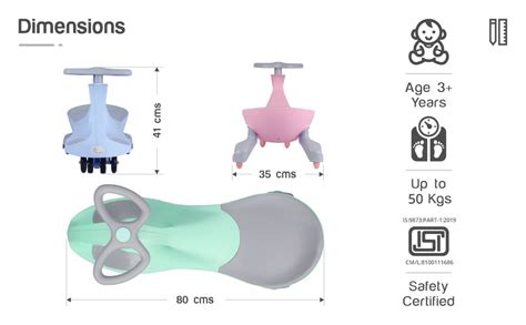 R for Rabbit Iya Iya Ace Kids Swing Car, Scratch Free PU Wheels, Ride ...
