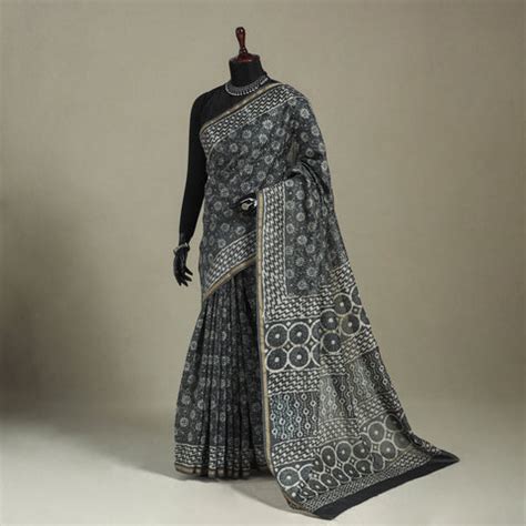 Bagru Print Sarees - Buy Bagru Hand Block Print Sarees Online | iTokri