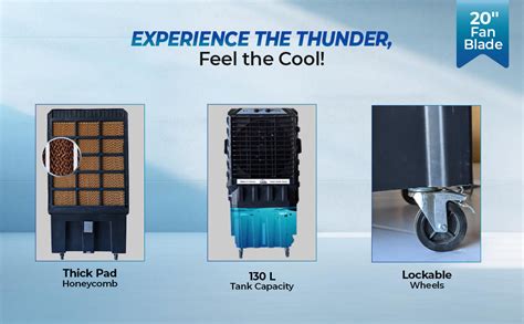 HAVAI Thunder 20+ Desert Cooler |20 Inch Aluminum Blade |600 Feet Area ...