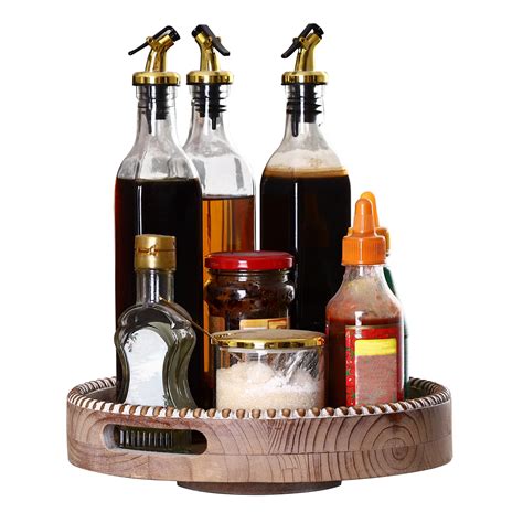 Snapklik.com : Wood Lazy Susan For Table Top, 11 Inch Tray Turntable ...