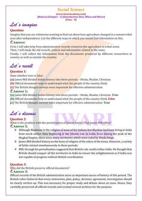 NCERT Solutions for Class 8 Social Science History Chapter 1