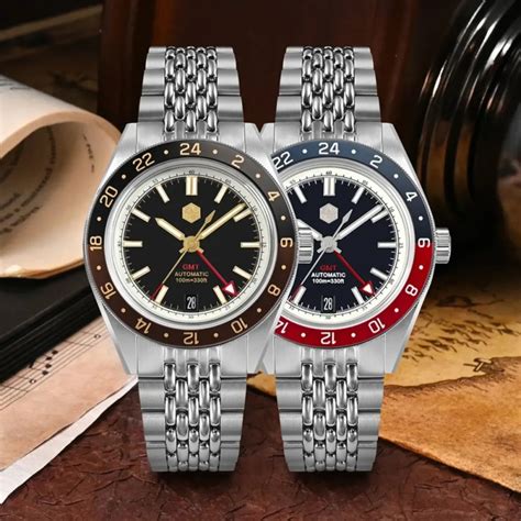 San Martin Aluminum Bezel NH34 GMT Men Watch SN0116G-V4 – DREAM WATCHES