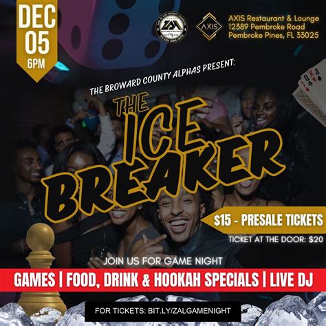 The Ice Breaker : Founders’ Day Game Night , Grand Cafe - Restaurant ...