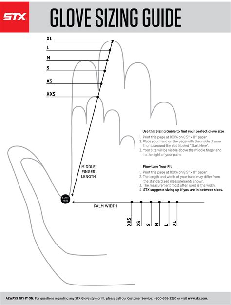 Lacrosse Glove Size Chart - Minimalist Chart Design