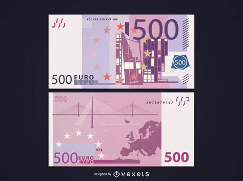Front & Back Side Of 500 Euro Banknote Vector Download