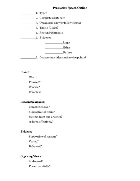 Persuasive Speech Outline