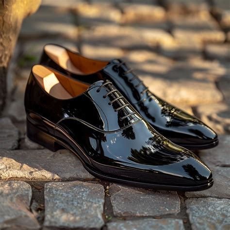Black Patent Leather Duccio Lace-Up Pointed Oxford Shoes – Costoso Italiano