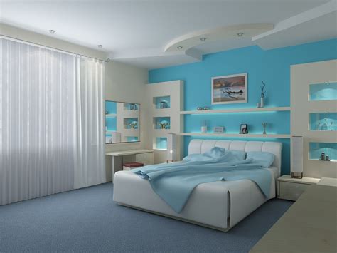 Modern Bedroom With Light Blue Walls at Gene Courtney blog