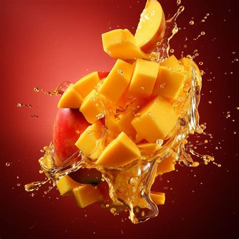 Mango slice splashing | Premium AI-generated image