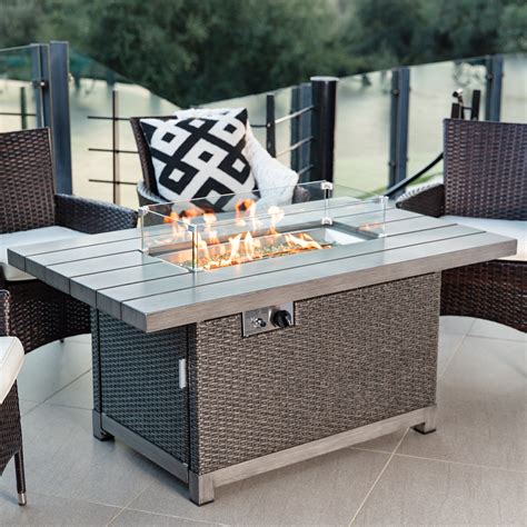 Best Choice Products 52in 50,000 BTU Wicker Propane Fire Pit Table w ...
