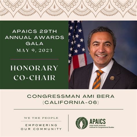 Thank you to Congressman Ami Bera (California-06) for being one of the co-chairs at our 29th ...