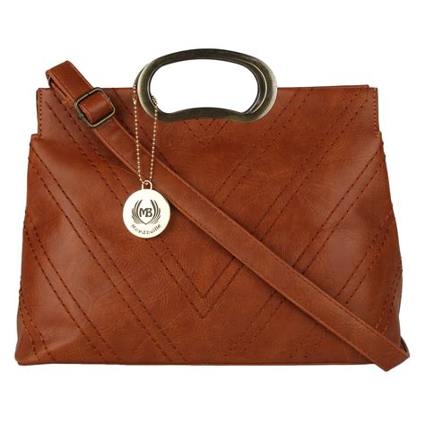 Buy Moedbuille Tan Polyurethane (PU) Satchel Bag at Amazon.in