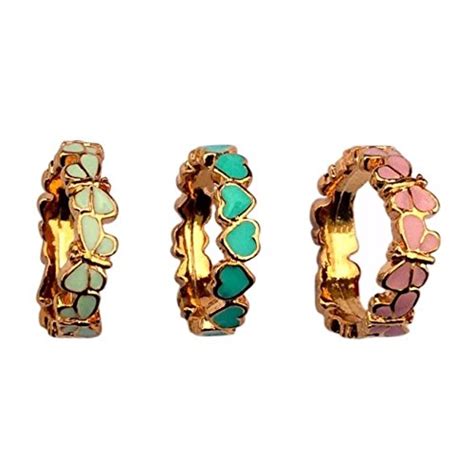 FURE Set of 3 Butterfly & Heart Finger Rings : Amazon.in: Fashion