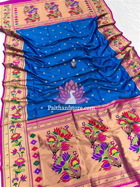 Premium Paithani Dupatta with Zari and Embroidered Lotus (2.5 Mts ...