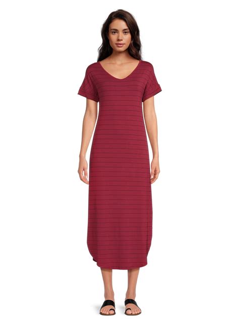 Time and Tru Women's Knit Maxi Dress with Short Sleeves, Sizes XS-XXXL - Walmart.com