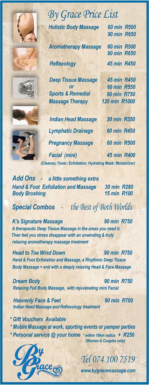 Massage Therapy Price List at Humberto Watts blog