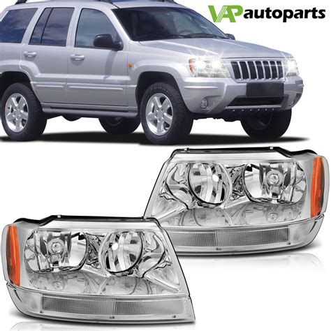 Fits 1999-2004 Jeep Grand Cherokee Headlights Assembly Pair Replacement ...