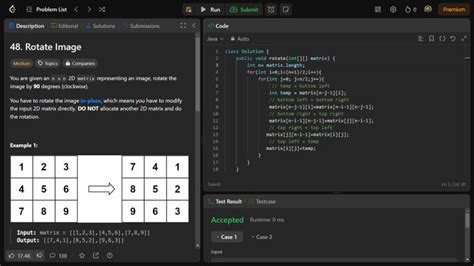 Image result for Rotate Image LeetCode