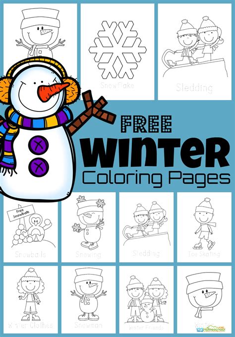 ️ FREE Winter Coloring Pages