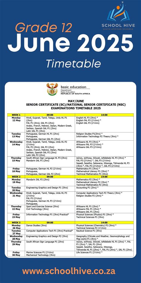 Final Exams Timetable