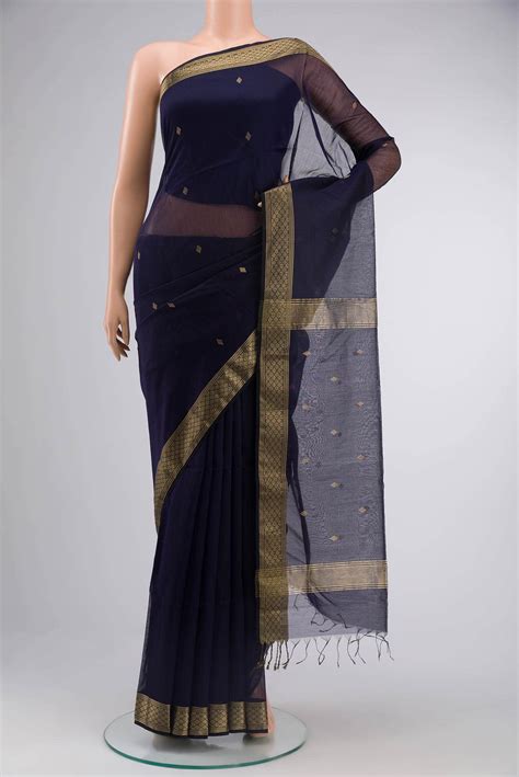 Navy Blue Maheshwari Silk Saree – Nalli Silk Sarees Pvt Ltd