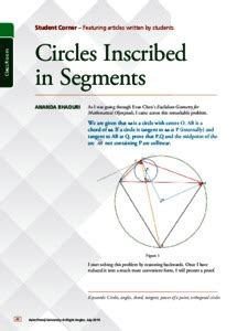 Circles inscribed in segments - ePrints@APU