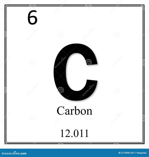 Carbon Chemical Element Symbol on White Background Stock Illustration - Illustration of square ...