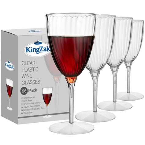 Buy Premium Wine Glasses 8 oz. Clear Hard Plastic 1-Piece Disposable ...