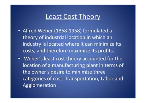 Weber Least Cost Location Theory