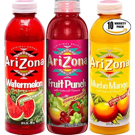Arizona Variety Pack! Watermelon, Mucho Mango, Fruit Punch, 20 Oz ...