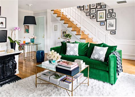 Green Sofa In Living Room | Cabinets Matttroy