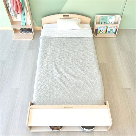CHERRY TWIN - Montessori Floor Bed with Shelves - Port Parcel Co.