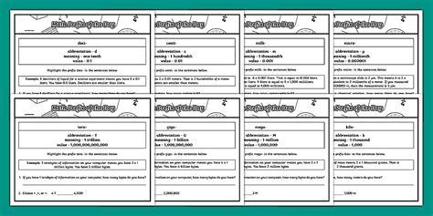 Fourth Grade Math Prefix of the Day Worksheet
