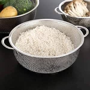 Pasta, Rice, Fruit, and Vegetable Drainer with Handle Stainless Steel ...
