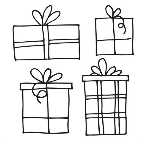 dibujo vectorial al estilo de garabato. conjunto de regalos para ...