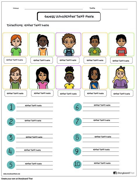 Printable Guess Who Character Sheets Pdf