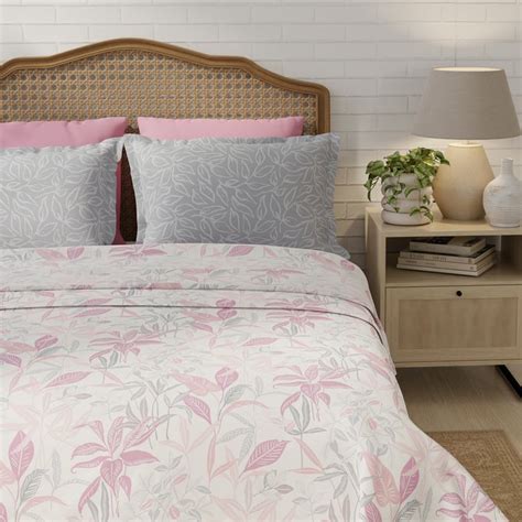 Buy LAYERS Pure Nest Cotton 180TC Floral Print 3Pcs Super King Bedsheet ...