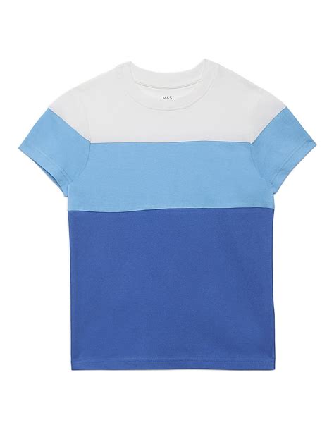 Buy Pure Cotton Color Block Round Neck T-shirt at Marks & Spencer
