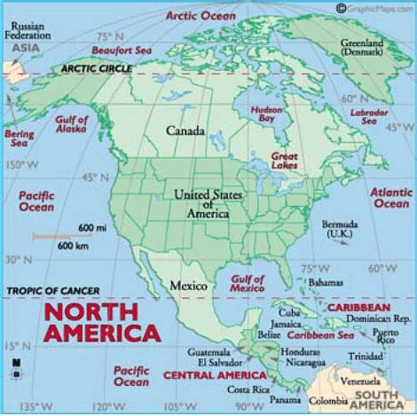 Continents- North America - Notes | Study ATLAS: Map based learning for ...