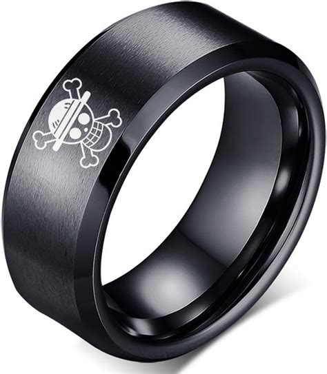 YWDREAM Black Stainless Steel One Piece Ring, Anime Rings India | Ubuy