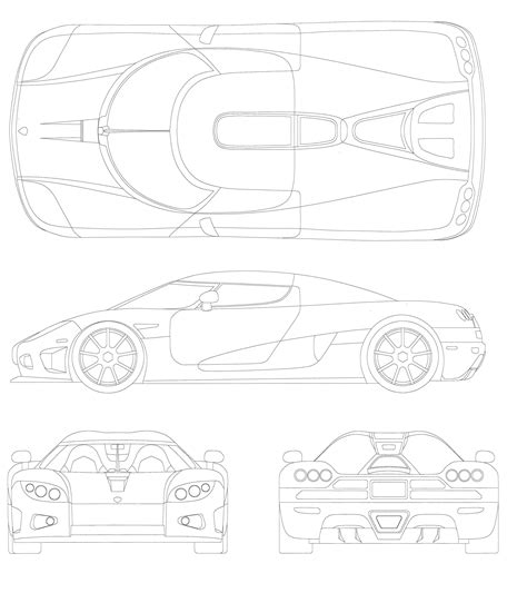 Koenigsegg CCX Blueprint - Download free blueprint for 3D modeling