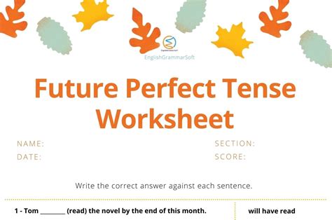 Future Perfect Practice Worksheets 的图像结果