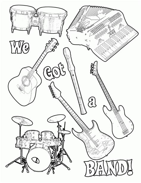 Image result for Musical Instruments Coloring Pages