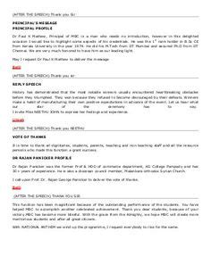 Image result for MC Script Sample