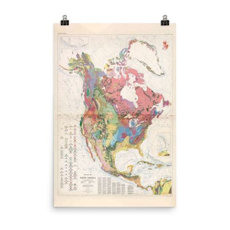 Buy Geology Map of North America (1865) Old Geologic Atlas Poster ...