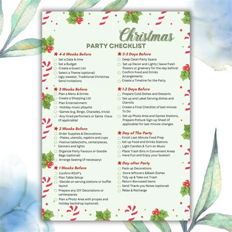 Christmas Party Checklist/todolist, Menu Planner & Potluck Sign-up ...
