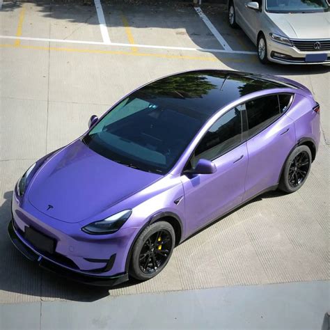 Tesla Model Y Wrap, Best Ravoony Gloss Liquid Metallic Viola Purple Car Wrap Tesla Model Y Wrap ...