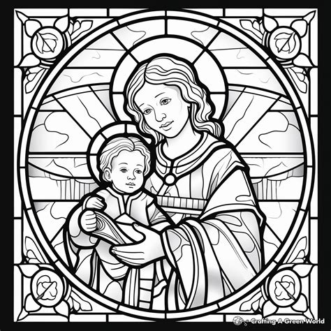 Stained Glass Window Coloring Pages Free