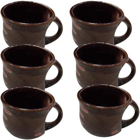 Buy SGAC R3 Ceramic Tea Coffee Mugs Multi, 100Ml (Set of 6) Online at ...